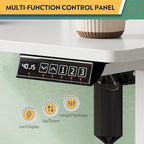 DEVAISE 55×28 Inch Electric Standing Desk with Drawers, Computer Desk with 3 Adjustable Height, Storage Shelf and Built-in USB Outlet, Memory Preset, Sit to Stand Desk for Home Office, White
