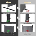 CHOSENM Room Divider, 6 Panel Folding Privacy Screens with Wider Support Feet, 6 Ft Portable Room Partition for Room Separator, 132" W X 71" H, Grey