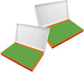 2 Pack Plastic Case Stamp Pad Large Size, Olive Green Color - Size: 4" x 7" - Choose from 15 Ink Colors