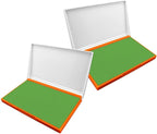 2 Pack Plastic Case Stamp Pad Large Size, Olive Green Color - Size: 4" x 7" - Choose from 15 Ink Colors