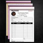 Custom Carbonless Sales Invoice Form Books for Small Business, Personalized NCR 3-Part Receipt Book with Carbon Copies, Cover Add Company Name, Address and Number Printed