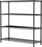 SINGAYE 4 Shelves Adjustable Shelf Heavy Duty Shelf 1400LBS Wire Storage Shelving Metal Organizer Wire Rack Black 18Dx46Wx59H