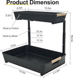 AMEDELE 2 Pack Under Sink Organizer,2 Tier Pull Out Adjustable Height Under Cabinet Storage,Under Sink Storage for Kitchen Bathroom Cabinet