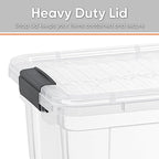 Superio Clear Storage Boxes with Lids, 8.75 Quart Plastic Container Bins for Organizing, Stackable Crates, BPA Free, Non Toxic, Odor Free, Organizers for Home, Office and Dorm, 4 Pack