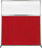 Versare Hush Screen Portable Room Divider | Workstation Wall Divider | Freestanding Privacy Hush Panels | Clear Fluted Windows | Fabric Office Divider Screen | Great for Room Separation