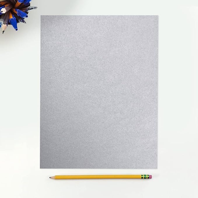 LUXPaper 8.5" x 11" Paper | Letter Size | Silver Metallic | 80lb. Text | 50 Qty