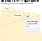 File Folder, RAZCC 250 Pack 1/3 Cut Tab File Folders Letter Size, Manila Folders, Folders with Tab, Great for Organizing and Easy File Storage