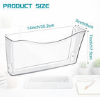 Colarr 12 Pcs Expandable Pocket Wall File Set Plastic Wall Mountable Space Saving Files Office Wall Organizer Wall Mount File Holder Wall Hanging File Organizer for Mail Letter Magazine (Clear)