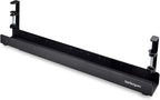 StarTech.com Under Desk Cable Management Tray, Length Adjustable, Clamp-On Installation, No Drilling Required, Black