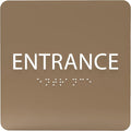 ADA CENTRAL SIGNS - 6" X6" Entrance Sign - ADA Compliant Tactile Graphics Grade 2 Braille Text Acrylic Wall Sign - Entry, Way in, Access Signs for Office, Hotel, Schools, Apartment, and Restaurants