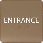 ADA CENTRAL SIGNS - 6" X6" Entrance Sign - ADA Compliant Tactile Graphics Grade 2 Braille Text Acrylic Wall Sign - Entry, Way in, Access Signs for Office, Hotel, Schools, Apartment, and Restaurants