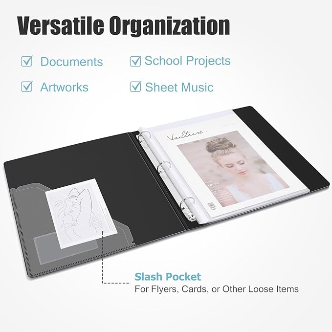 Uquelic 80-Pocket Binder with Plastic Sleeves, High-Capacity Document Organizer and Presentation Book for Artwork, Clear Sheet Protectors, Display 160 Pages (Macaron 80 Pockets)