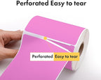 HOUSELABELS 2.25" x 1.25" Pink Address Labels on 1" Core Compatible with Zebra and Rollo Printers, 16 Rolls / 1,000 Labels per Roll