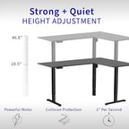 VIVO Electric Corner 75 x 63 inch L-Shaped Standing Desk, Memory Height Adjustment, Dark Gray Top White Frame, DESK-E3CTWG-75