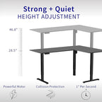 VIVO Electric Corner 75 x 63 inch L-Shaped Standing Desk, Memory Height Adjustment, Rustic Vintage Brown Top White Frame, DESK-E3CTWN-75