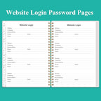 Address Book with Alphabetical Tabs - A5 Telephone & Address Book with Address Contacts, Special Date, Phone, Birthday & Internet Login Password for Home and Office, 6.2" x 8.5", Teal Flowers