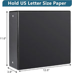 CIXILDTS 3" 3 Ring Binder, Standard 3-Inch Round Ring Binder Fit Letter Size Paper, Presentation View Binders, 6 Packs, Black