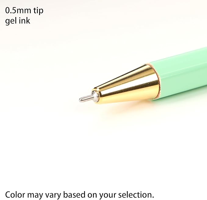MARK'STYLE Time For Paper – Retro styling Ballpoint Pen, 0.5mm Black Gel Ink, For Office, School, and Journaling | Made in Japan, Refill Included (Mint)