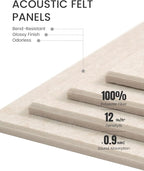 Large Felt Bulletin Board 36"x24", 6-Pack 4-Compartment Wall Organizer, Cork Board Alternative with 60 Removable Adhesive Tabs, Modular Felt Panels for Home Office, Classroom and Study-Oatmeal