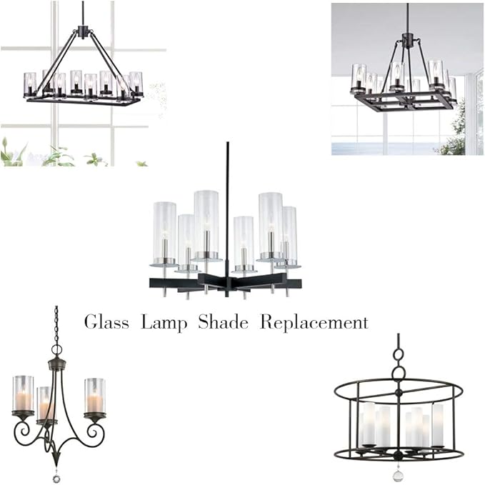 Sunwo Glass Shade Straight Cylinder Glass Lamp Shade Replacement with Multiple Effects (Opal White Straight Cylinder)