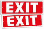 iSYFIX Exit Sign – 2 Pack 12x4 Inch – 40 mil Thick Polystyrene Plastic Sign, Laminated UV, Scratch & Fade Resistance, Waterproof, Indoor & Outdoor, Exit Signs for Exterior.