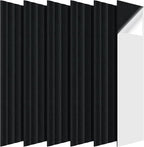 Tao.space 6 Pack Acoustic Panels 3D Wave Sound Proof Foam for Walls, 47.2"x11.8" Self-Adhesive Sound Absorbing Panels for Noise Reduction in Home Office & Studio, Decorative Wall Tiles (Black)