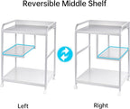 Fannova Large Printer Stand Table with Storage Shelf for Host Computer, PC Tower, CPU and Shredder, 3 Tier Rolling Printer Cart with Wheels for Home Office Storage and Organization - White