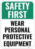1PC Safety Sign, 14 x 10 Inches - Aluminum - Safety Decorations Posters For Workplace - Wear Personal Protective Equipment