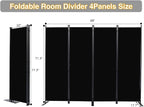 CHOSENM Room Divider, 4 Panel Folding Privacy Screens with Wider Feet, 6 Ft Portable Room Partition for Room Separator, Room Divider Panel 88" W X 71" H, Partition Room Dividers Freestanding，Black