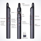 Norwii N21 Bluetooth Presentation Clicker with Telescopic Teaching Pointer, Presentation Remote with Retractable Stick for PowerPiont, Wireless Presenter, Slide Advancer (Black - Red Pointer)