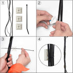 XHF 100 PCS 1.1" Black Self Adhesive Cable Zip Tie Mounts Wire Cable Clips Holders Management Anchors Organizer Holders Squares(HS-102)
