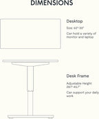 FLEXISPOT EN1 Bamboo One-Piece Standing Desk, 60 x 30 Inches Ergonomic Desk for Home Office and Gaming (Black Frame + Bamboo Top, 2 Packages)