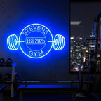 Customizable Gym Neon Sign Decor for Home Gym, Personalized Name GYM LED Light Up Signs, Custom Dumbbell LED Neon Light Decor for Home Gym, Fitness Club, Man Cave,Sports room, Fitness Lover Dad Gifts