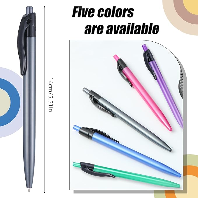 Yuxingrong Retractable Black Ballpoint Pen for Smooth Writing 1.0mm Medium Pack of 100, click pens with comfort grip, Idea for Journaling, Planner, Note Taking