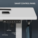 FLEXISPOT One-Piece Electric Standing Desk, 60 x 24 Inches Adjustable Desk with Seamless Desktop, Memory Controller Height Adjustment (White Frame + White Desktop, 2 Packages)