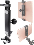 Aluminum Alloy Tablet Holder with 1" Ball Head-360 Rotatable Tablet Mount for iPad and Other Devices from 4.7"-12.9", Compatible with RAM Mounts and Other B Size Double Socket Arm