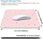 IMAYONDIA Pink Kawaii Mouse Pad, Cute Moon Bunny Small Mouse Mat，Aesthetic Anime Mousepad for Women Kids Office Home School, Computer PC Laptop Mice Pad, 9.5 x 7.9 Inch
