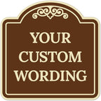Custom Decorative Sign, Personalized Metal Sign for Business, Driveway, Home, Airbnb, Office Door Plaque, Brown Background Sign, 12x12 Inches, ACM, Fade Resistant, Made in USA by Sigo Signs