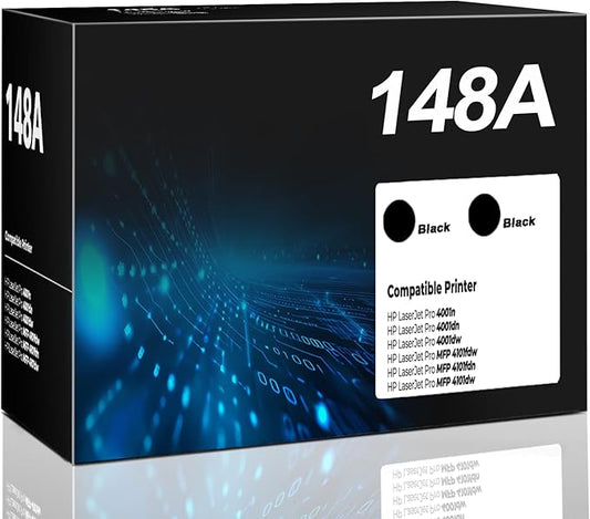 148A Toner Cartridge 2 Pack Laser Jet Pro 4001n 4101fdw 4001dn Compatible for HP 148A 148X W1480A W1480X Toner Cartridges Black for HP148A for HP Laser Jet Pro 4001n 4001dn 4001dw MFP 4101fdw 4101fdn