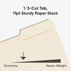 Smead File Folders Letter Sized, 1/3-Cut Tab, Assorted Positions, Letter Size Manila Folders, 100 Per Box (10330)