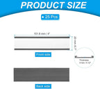 PATIKIL Magnetic Label Holder 4" x 0.7" with Paper Inserts, 25 Pcs C Channel Magnetic File Cabinet Labels Shelf Data Card Holder Signs for Metal Racks Shelves Whiteboard Tool Box