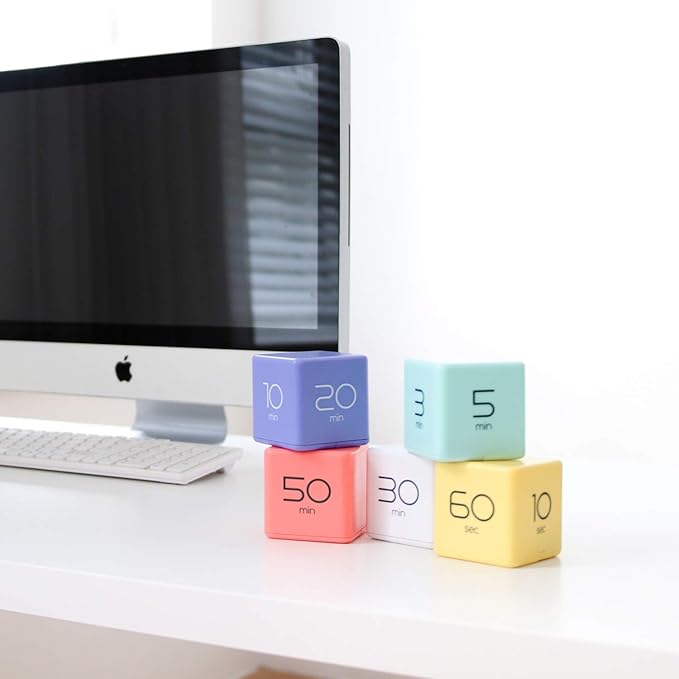 mooas Cube Timer (Mint), Flip Timer Productivity Timer, Time Management, Block Timer Kids Cube Timer Kitchen Timer Desk Timer for Studying Workout Classroom 1, 3, 5, 10 min Timer Setting