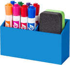 BEYGORM Magnetic Dry Erase Marker Holder for Whiteboard,Non-slip Acrylic Magnet Pen Holder for Fridge Refrigerator,Locker Organizer for Work,Locker Accessories,Pencil Cup for Desk(Blue)