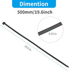 XINGO 20 Inch Black Large Heavy Duty Zip Ties 100 Pack, 200 LBS Ultra Strong Plastic Wire Ties, Large Cable Ties Extra Long Tie Wraps, Indoor and Outdoor UV Resistant