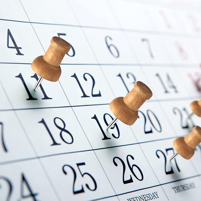 100Pcs Wood Push Pins, Thumb Tacks for Decorative, Wooden Pins and Tacks, Cork Board Thumbtacks, Cute Thumbtack for Wall and Bulletin Board, Map Pins