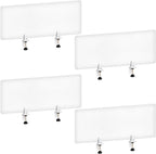 Tatuo 4 Pcs Acrylic Desk Privacy Panel 47.2''l x 15.8w'' Noise and Visual Distractions Acoustic Desk Dividers Partition with Adjustable Universal Base for Offices Schools Reception Area Call Centers