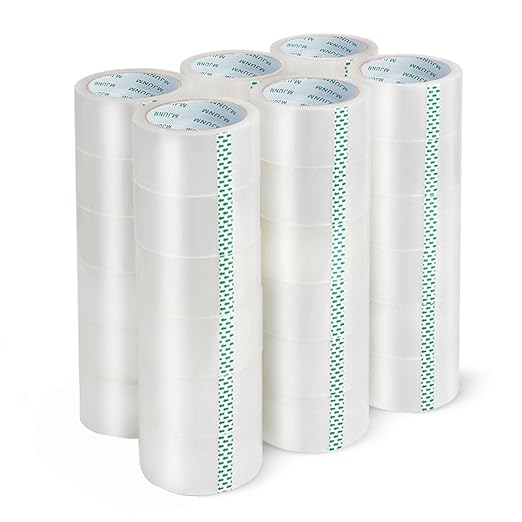 36 Rolls Clear Packing Tape,Packaging Tape for Moving Boxes, Shipping, Office and Storage, Commercial Grade Carton Sealing Adhesive Industrial Tape, 1.88" x 65 Yards, 3 inch Core