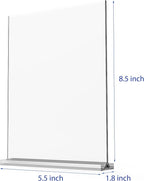 newnewshow Acrylic Sign Holder 5.5x8.5 Inch 3 Pack Vertical T Shape Double-Sided Desktop Display Holder. (Optional 8.5x11 8.5x5.5 5x7 Horizontal and Vertical)