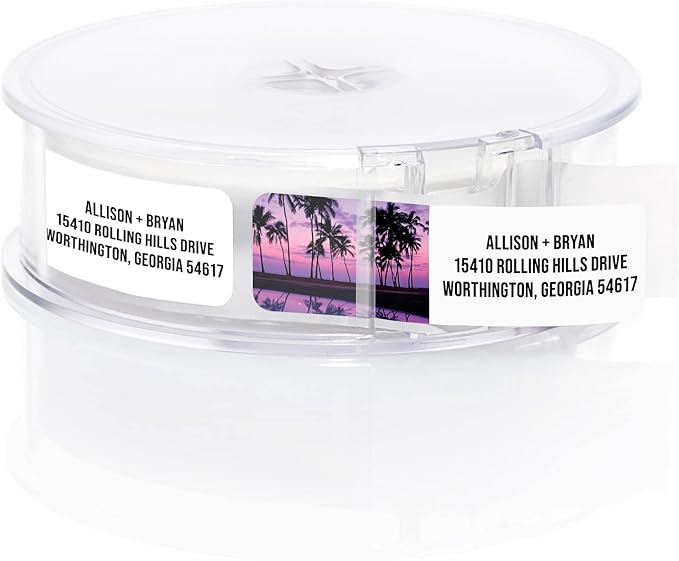 Scenic Landscape Rolled Address Labels / 250 Personalized Return Address Labels/Designer Address Stickers in Elegant Plastic Dispenser
