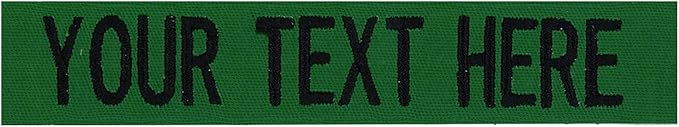 Northern Safari Custom Name Tapes Kelly Green Fabric 3.5 Inch Sew On